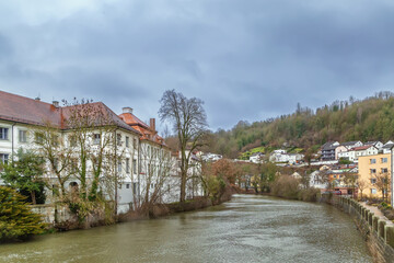 Fototapete - View of Altmuhl river, Eichstatt, Germany