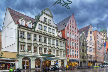 Fototapete - Street in Augsburg, Germany