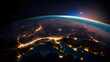 © MAJGraphics - Planet earth from space at night, night view of planet Earth from space, beautiful background with lights and stars, close up