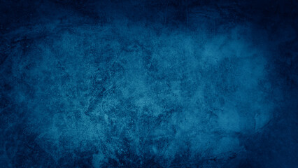 Wall Mural - dark blue abstract stone concrete paper texture background banner panorama with vignette