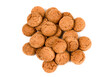 round small cookies on a white background