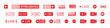 Live streaming set red icons. Play button icon vector illustration.