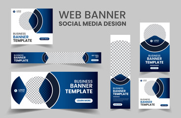 Wall Mural - Business banner web template bundle design, Social Media Cover ads banner, flyer, invitation card