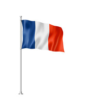 French Flag Isolated On White
