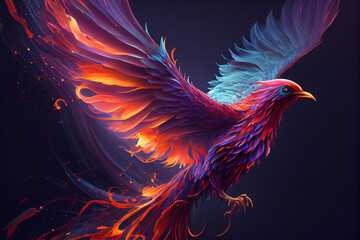 Leinwandbilder - Beautiful photo dragon, natural background. Generative AI technology