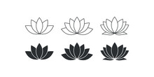 Lotus Icon Set. Water Flower Vector Desing.
