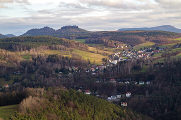 Poster - Medieval Königstein Fortress, located on a rocky hill above the Elbe River in Saxon Switzerland, cannon on the defensive walls, Königstein, Germany