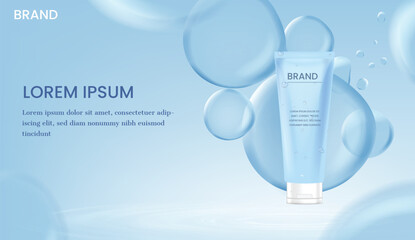 Sticker - Cosmetic product with blue bubbles