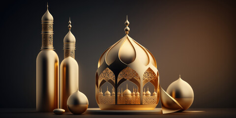 ai generated illustration of muslim mosque,