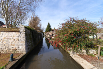 Sticker - Orvanne river in Flagy village. Ile de France region