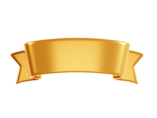 Wall Mural - golden ribbon banner 3d render - illustration of glossy text box for title sign or advertising messa