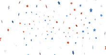 A Blue Glitter Confetti Border With Red And Blue Stars On White