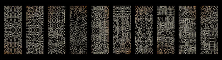 Set of Complex Quasicrystalline Tessellation Pattern Textures - Vector Generative Mosaic Backgrounds
