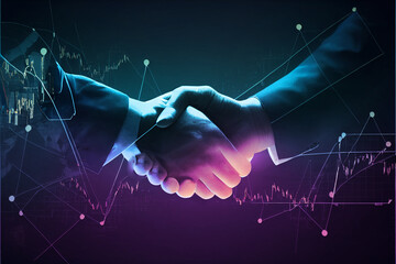 crypto business handshake on finance prosperity and money technology asset background . generating a