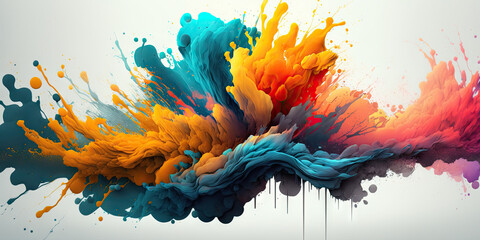 abstract artistic watercolor splash background 3d render, generative ai