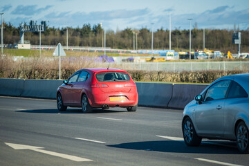 Wall Mural - Car vehicle traveling on motorway in England UK