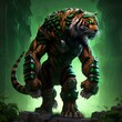Warrior tiger standing, Generative AI