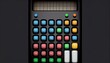 © Denis Yevtekhov - A minimalist illustration of a calculator with colorful buttons and a glowing display AI Generated