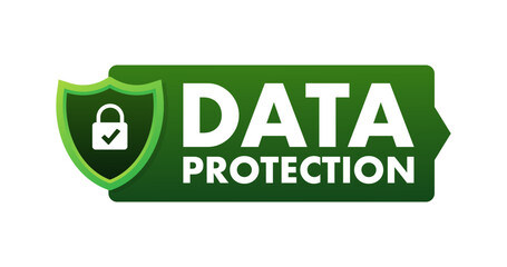 Sticker - Data Protection sign, label. Network, online Security. Vector stock illustration