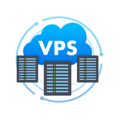 Wall Mural - vps virtual private server web hosting services infrastructure technology. vector stock illustration