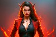Woman devil in a business suit. sexy evil boss