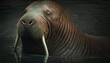 lifelike walrus swimming in the sea