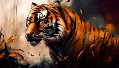 A painting of a tiger, Generative AI