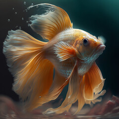 goldfish in aquarium, made with generative AI