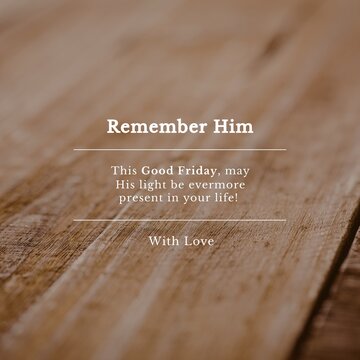 composition of good friday text and copy space on brown background