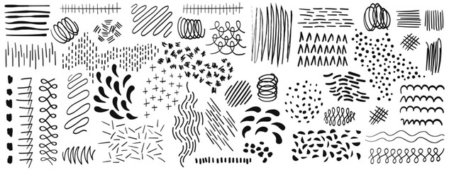 Sticker - Set Abstract Elements handwork vector, lines and douts	