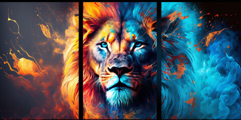 Wall Mural - Portrait of lion