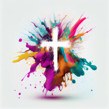 The Cross  With Colorful Background