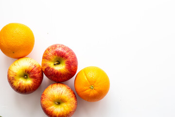 Wall Mural - Colorful apple with fruit on white background vitamin food