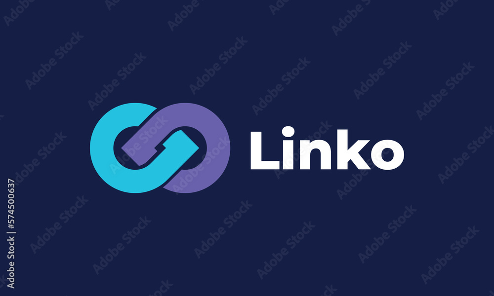 Logo vector infinity link minimalist link concept connection Stock ...