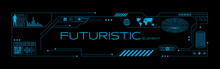 Wall Mural - futuristic interface design for frame and copy space