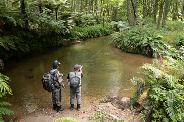 Trout fishing near Rotorua