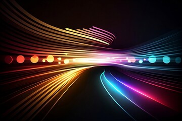 Wall Mural - colorful abstract lights background made with generative ai