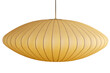 1952 Large Saucer Bubble Pendant Lamp. Mid-Century Modern lighting. Cream beige hanging lamp with no background. 