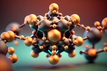 molecule or atom, Abstract molecular, structure for Science or medical background, 3d illustration. macro