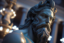 Statue Of Neptune, Poseidon, Generative Ai