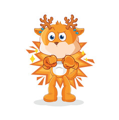 Canvas Print - deer boxer character. cartoon mascot vector