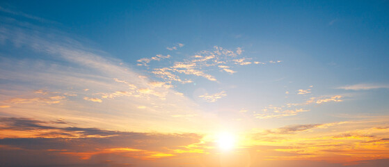 Wall Mural - sunset colorful clouds and blue sky background