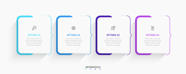 Wall Mural - vector infographic label design template with icons and 4 options or steps. can be used for process 