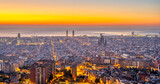 Fototapeta Uliczki - Barcelona with the Mediterranean Sea before sunrise