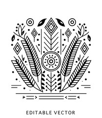 Poster - Polynesian ethnic black and white seamless pattern tattoo seamless ornament vector graphic design	