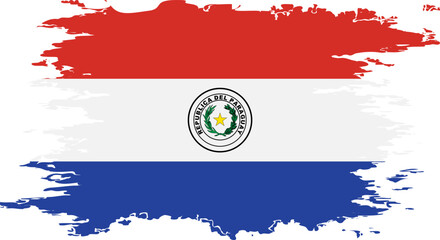 Paraguay flag grunge brush color image vector