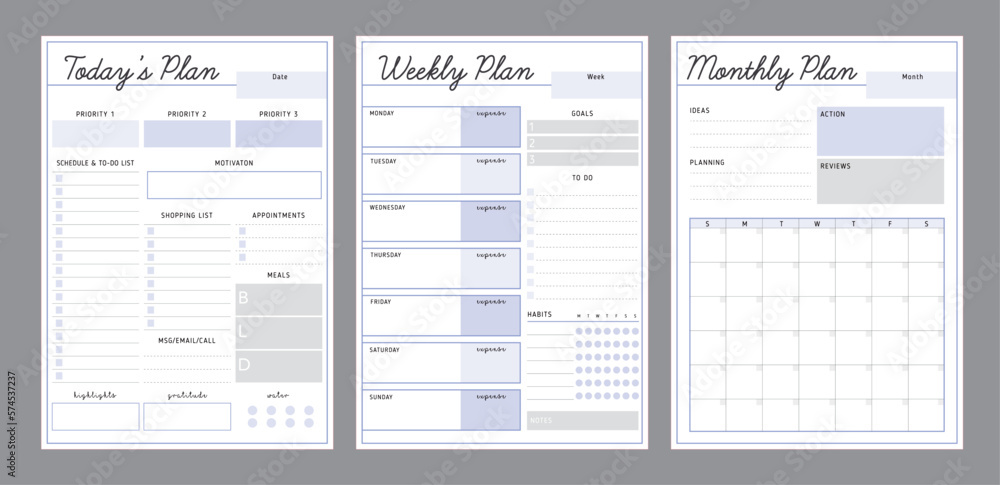 Daily planner template. Cute and simple printable to do list. Business ...