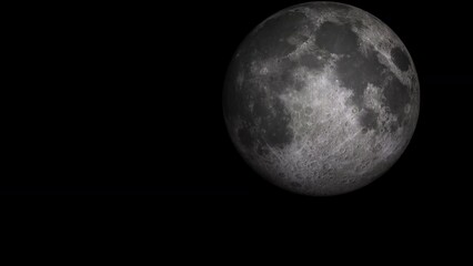 Wall Mural - Concept 2-U1 View of the realistic moon from space with asteroid impact craters.