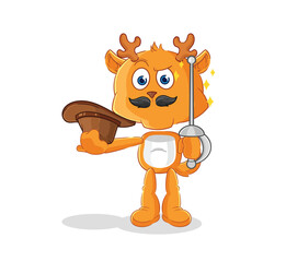 Wall Mural - fawn fencer character. cartoon mascot vector