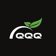 © Abdullah - QQQ letter nature logo design on black background. QQQ creative initials letter leaf logo concept. QQQ letter design.